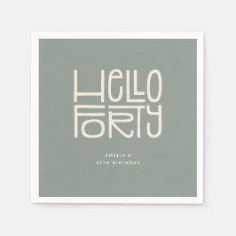 HELLO FORTY モダンな40歳の誕生日 スタンダードカクテルナプキン