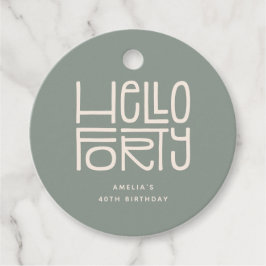 HELLO FORTY モダン40歳の誕生日 フェイバータグ