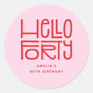 HELLO FORTY モダン40歳の誕生日 ラウンドシール