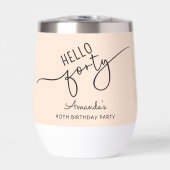 Hello Forty Modern Script Chic 40th Birthday Party (正面)