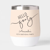 Hello Forty Modern Script Chic 40th Birthday Party (背面)