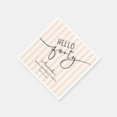 Hello Forty Modern Script Chic 40th Birthday Party スタンダードカクテルナプキン (角)
