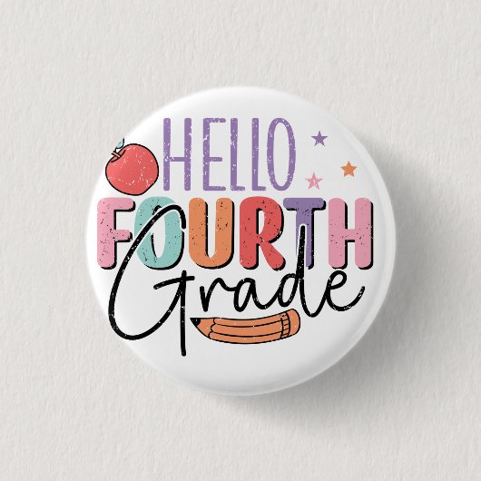 Hello Four Grade新学期 缶バッジ (正面)