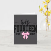 Hello Fourteen Est 2012 Coquette Bow 14th Birthday カード (黄色い花)