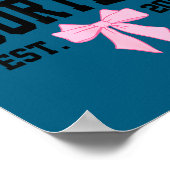 Hello Fourteen Est 2012 Coquette Bow 14th Birthday ポスター (角)