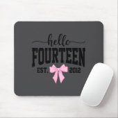 Hello Fourteen Est 2012 Coquette Bow 14th Birthday マウスパッド (マウス)