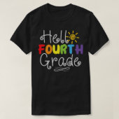 Hello Fourth Grade Back To School 4th Teacher Stud Tシャツ (デザイン正面)