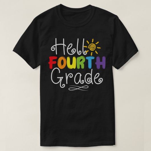 Hello Fourth Grade Back To School 4th Teacher Stud Tシャツ (デザイン正面)