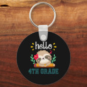 Hello Fourth Grade Byck To School Cute Sloth Lover キーホルダー (正面)