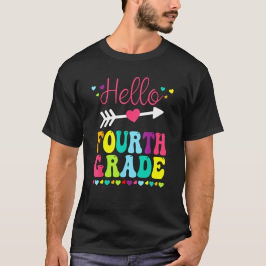 Hello Fourth Grade Team 4th Grade Back To School T Tシャツ (正面)