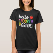 Hello Fourth Grade Team 4th Grade Back To School T Tシャツ (正面)