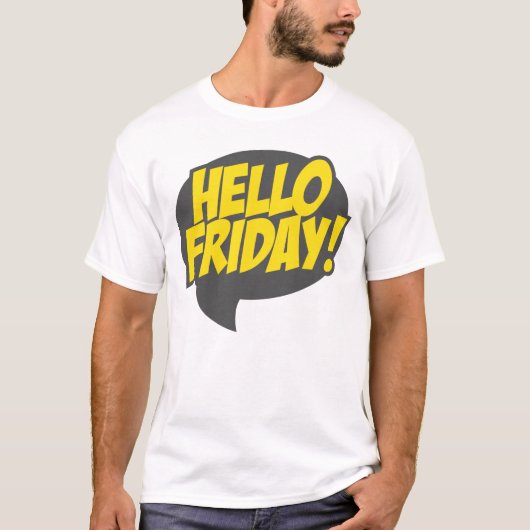 Hello Friday Typoコメント Tシャツ (正面)