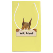 Hello Friend おもしろい Squirrel スモールペーパーバッグ (裏面)