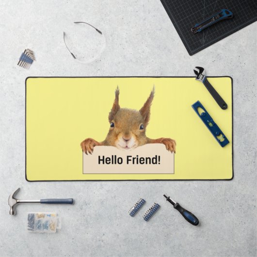 Hello Friend おもしろい Squirrel デスクマット (ワークステーション)