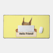 Hello Friend おもしろい Squirrel デスクマット (キーボード&マウス)