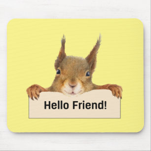 Hello Friend おもしろい Squirrel マウスパッド