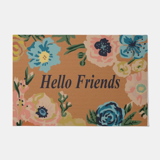 Hello Friend Doormat、おもしろいフローラ ドアマット (正面)