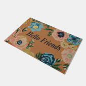 Hello Friend Doormat、おもしろいフローラ ドアマット (アングル)