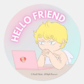 hello friend sticker ラウンドシール (正面)