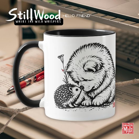 HELLO FRIEND • StillWood • チョウチョウ犬とハリネズミ マグカップ