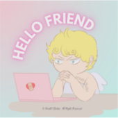 hello friend vinyl sticker シール (正面)