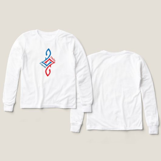 Hello Friends Simple Happy Greeting Design (デザイン 正面＆背面)