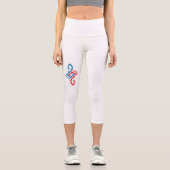 Hello Friends Simple Happy Greeting Design カプリレギンス (正面)