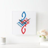 Hello Friends Simple Happy Greeting Design スクエア壁時計 (ホーム)