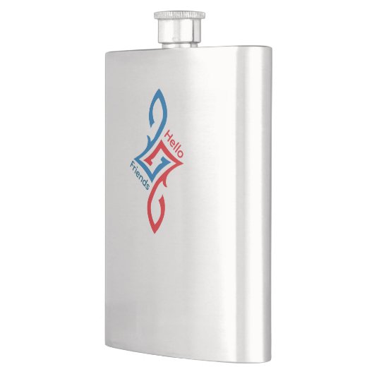 Hello Friends Simple Happy Greeting Design フラスク (左)