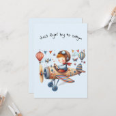 Hello Friendship Kid Flying Whimsical Plane カード (正面/裏面インサイチュ)