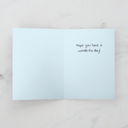 Hello Friendship Whimsical Kid Flying Plane カード (内部)