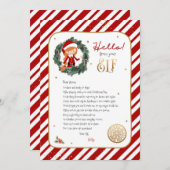 Hello from小妖精や小人ウェルカムレター招待状 招待状 (正面/裏面)