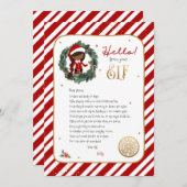 Hello from小妖精や小人ウェルカムレター招待状 招待状 (正面/裏面)