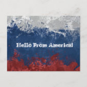 「Hello From America」赤白青はがき ポストカード (正面)