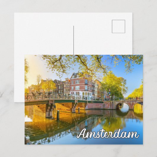 Hello From Amsterdam、オランダ ポストカード (正面/裏面)