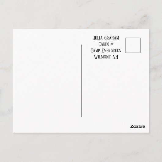 Hello From Campポストカード ポストカード (裏面)