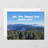 Hello From Clingman's Dome 素晴らし Smoky Mountains ポストカード (正面/裏面)