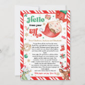 Hello From Elf Arrival Letter I'm Back Christmas 招待状 (正面)
