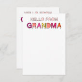 Hello from Grandma Notecards サンキューカード (正面/裏面)