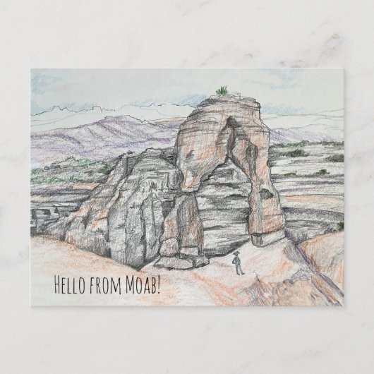 Hello from Moab Utah Delicate Arch Red Rock  ポストカード (正面)