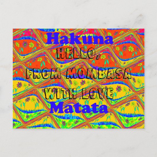 Hello From Mombasa with Love Hakuna Matataカード ポストカード (正面)