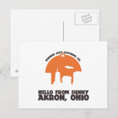Hello From Sunny Akron Ohio` ポストカード (正面/裏面)