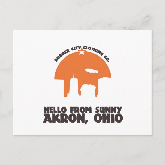 Hello From Sunny Akron Ohio` ポストカード (正面)