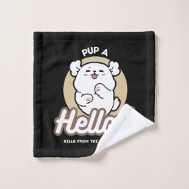 Hello from the Barked Side - Cute Dog Design ウォッシュタオル