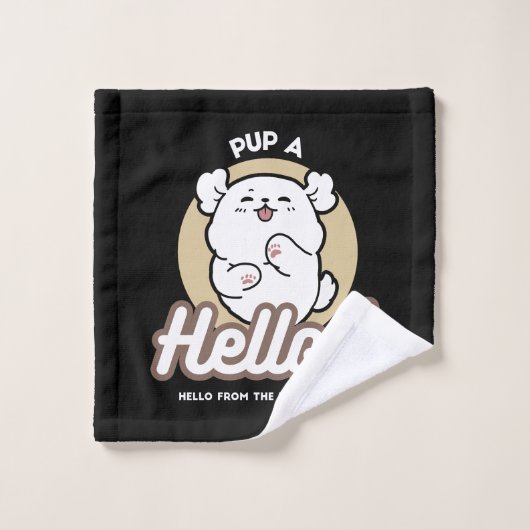Hello from the Barked Side - Cute Dog Design ウォッシュタオル (ウォッシュタオル)