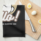 Hello from the Barked Side - Cute Dog Design キッチンタオル (四つ折り)