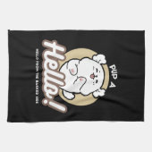 Hello from the Barked Side - Cute Dog Design キッチンタオル (横)