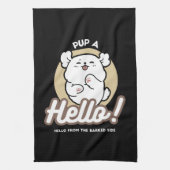 Hello from the Barked Side - Cute Dog Design キッチンタオル (縦)