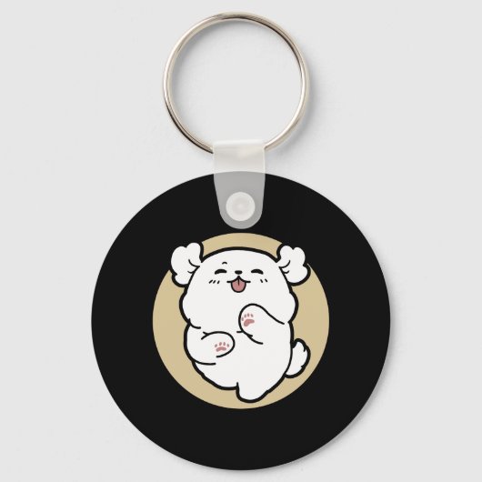 Hello from the Barked Side - Cute Dog Design キーホルダー (正面)