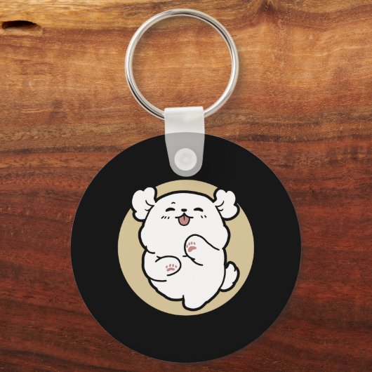 Hello from the Barked Side - Cute Dog Design キーホルダー (裏面)